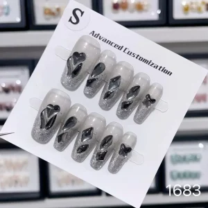 Black Crystal Medium nail set from the customer catalog